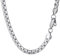 Collana catena da uomo ragazzo scatola 75 cm colore argento acciaio inossidabile larghezza 6 mm grande robusta grossa hip hop punk