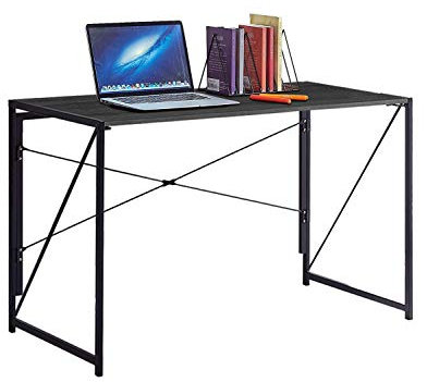 Halter Folding Computer Desk - 39.5 Foldable Writing & Study Table Home & Office Desk - Black