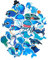 SetProducts Top Aufkleber ! Set von 49 Kleine Delfine und andere Fische Aufkleber - Premium Qualität - Vinyls Stickers Nicht Vulgär – Aquarium, Ozean - Anpassung Laptop, Gepäck, Moto, Fahrrad, Skate