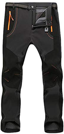 Pantalon Homme Doublé en Polaire Hiver Softshell Pantalon Femme Pantalon Épaississement Coupe-Vent Imperméable Outdoor Sport Camping Randonnée Trekking Pantalon de Montagne