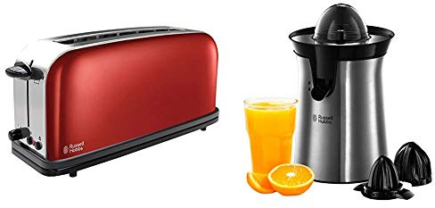 Russell hobbs colours plus 21391-56 - tostadora & classics 22760-56 - exprimidor de zumo eléctrico, 2 accesorios, 60 w, acero inoxidable, gris