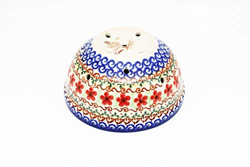 Shepherd Cooper Ceramics Handmade and Hand Painted Unikat Polish Pottery Colander/Berry Bowl (16cm) Jasmine Pattern