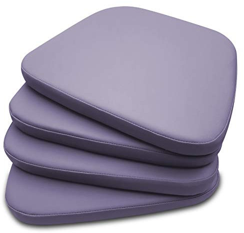 extroitaly Goccia Set 4 Cuscini Lilla in Ecopelle SFODERABILE con Cerniera - Interno Poliuretano INDEFORMABILE - Mis.48/40X43 H.5 UTILE per Seduta Sedia e/o per POLTRONCINA