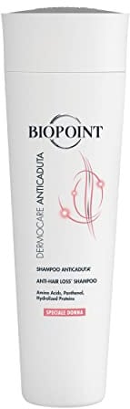 Biopoint Dermocare Anticaduta Capelli – Shampoo Anticaduta Donna, Deterge con Delicatezza, Fortifica e Volumizza i Capelli, Favorendone la Vitalità, 200 ml