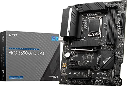 MSI PRO Z690-A DDR4 ProSeries Motherboard (ATX, 12th Gen Intel Core, LGA 1700 Socket, DDR4, PCIe 4, CFX, M.2 Slots, Wi-Fi 6E)