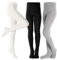 Lot de 3 leggings de danse sans couture en maille de coton torsadée pour filles, pieds recouverts, jaune/gris foncé/marron, 3-4 Years