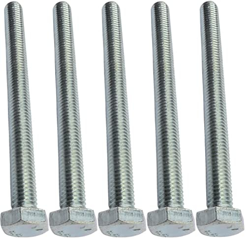 AERZETIX - C47335 - Lot de 5 pièce - Boulons M8x90 - à tête Hexagonale - Ø8x90mm - DIN 933 - Classe 8.8 - en Acier Zingué - Bricolage - Outillage d'assemblage/Quincaillerie