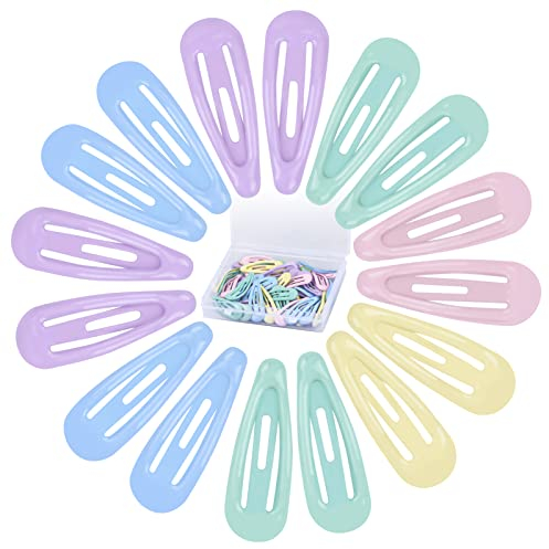 Vesaneae 50 Pezzi Fermagli per Capelli Bambina, 3cm Snap Capelli Clip Colorate, Mollette per Capelli Piccola a Scatto, Mollette per Capelli Tinta Unita, Barrette a Scatto per Bambini Donne