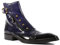 Chelsea-Stiefel Aus Kunstleder - Männer Business Stiefeletten Mode Spitz Nieten Reißverschluss Schuhe Herbst Dicksohle Gladiator Stiefel Schuhe,Blau,48