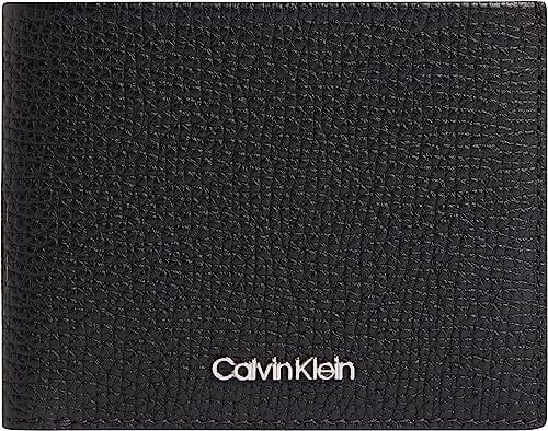 Calvin Klein Herren Portemonnaie Minimalism Bifold Leder, Schwarz (Ck Black), Onesize