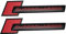 2 Stück Metall-Emblem, Premium-Auto-Abzeichen für den Kofferraum, Seitenkotflügel-Aufkleber (schwarz-rot)
