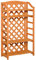 Outsunny Faltbares Blumenregal Blumenregal Topfhalter Pflanzenständer - 4 Ebenen mit verstellbaren Latten - Rankgitter Rückwand - Vorgeöltes Tannenholz für Drinnen Balkon Garten Terrasse