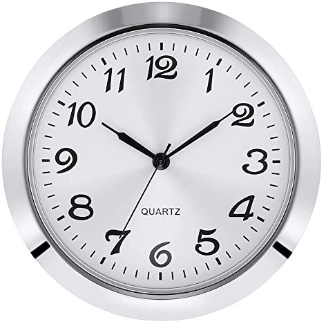 LICHENGTAI 2-1/8 Zoll (55 mm) Uhrwerk, Quarz-Uhr Römische Ziffer Quarzuhr Einfügen Einbau-Uhr DIY Quartz Uhrwerk Zubehör Europäischer Stil Clock Einsteckuhrwerk mit Römischen Ziffern und Trim