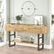 [en.casa] Konsolentisch Lappeenranta Sideboard mit 2 Türen Flurtisch 139x43x76 cm Beistelltisch mit Ablage Büro Wohnzimmer Industrial Eiche rustikal/Schwarz