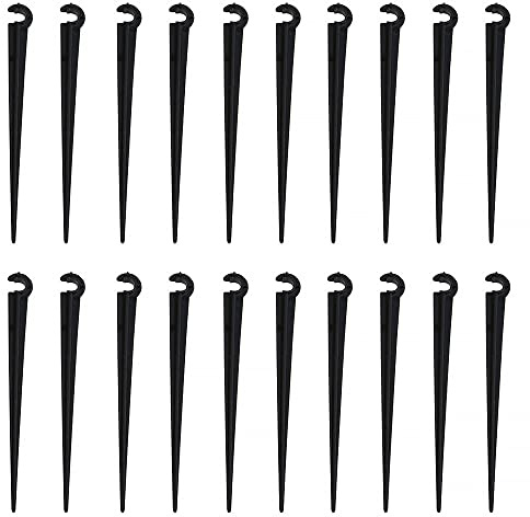 Piquets de jardin, 200 piquets de fixation au sol, support de tige fixe en forme de C, clous de sol piquets de jardin pour irrigation goutte à goutte et tuyau d'arrosage de jardin
