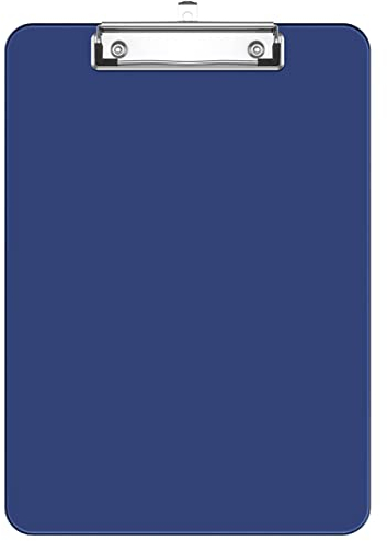 Hnogri Kunststoff-Klemmbrett, Standard A4 Letter Size Klemmbretter für Studenten, Büro und Frauen, Zwischenablage mit Stifthalter und Low Profile Clip, Größe 12,5 x 9 Zoll, (Blau)