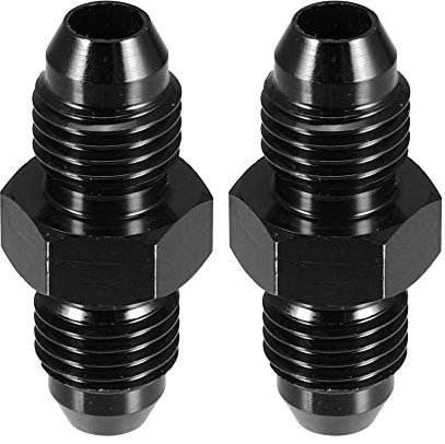 A ABSOPRO AN4 Mâle to AN4 Voiture Évaser Réducteur Tuyau Raccord Adaptateur Noir 2pcs