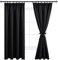 DWCN Blickdichte Gardinen Verdunkelungsvorhänge mit Kräuselband Schlafzimmer Extra Warm mit Vorhang-Krawatten, 200x140cm(HöhexBreite), Schwarz, 2er Set