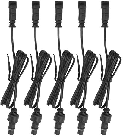 keshow 5 Pcs Garden Extension Cord Ip67 Waterproof with for Deck Light Extension Cable Outdoor Extension Cord