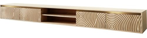 DELIFE TV-Board Budaya Mango Natur 260 cm 4 Türen 2 Fächer schwebend Lowboard