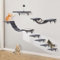 Sobly Wall-Mounted Cat Climber Set with Climbing Shelves, Perches, Bridge,Hammock,Scratching Board & Ball - 7 Pcs Wood Indoor Cat Furniture for Kittens Play (Dark Grey)