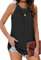WNEEDU Canottiere da Donna Canottiere Eleganti Canottiere estive Senza Maniche Camicette Camicie Top Nero L