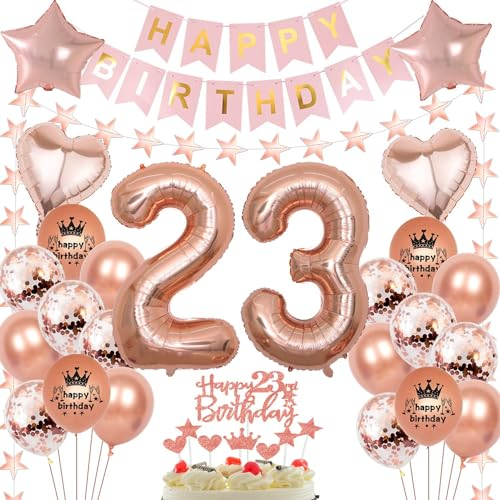 Rosegold Luftballon 23 Geburtstag Frau, 23 Jahr Geburtstag Frau, Ballon 23. Rosegold, Geburtstagsdeko 23 Jahr , Frauen Deko 23. Roségold 23. Party Ballons