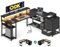 ODK Corner Desk with Drawers, L Shaped Gaming Desk with LED Lights & Power Outlets, Reversible Computer Desks for Home Office Workstation, Office Desks with Monitor Shelf, 155×110 cm, Black