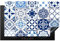 KitchenYeah© Protezione Piano Cottura Tappetino per Induzione 80x52 cm Cucina Proteggi Coprifornello Antiscivolo Mosaico - Blu - Motivo - Bianco