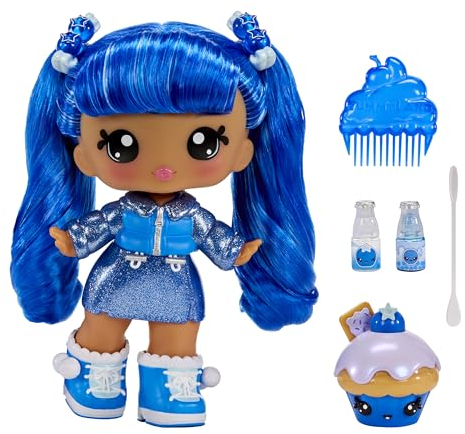 Yummiland Large Doll und Num Nom Lipgloss Pet - Rory Blueberry und Goodie - Duftende Puppe mit DIY Lipgloss-Set - Geeignet für Kinder ab 4 Jahren