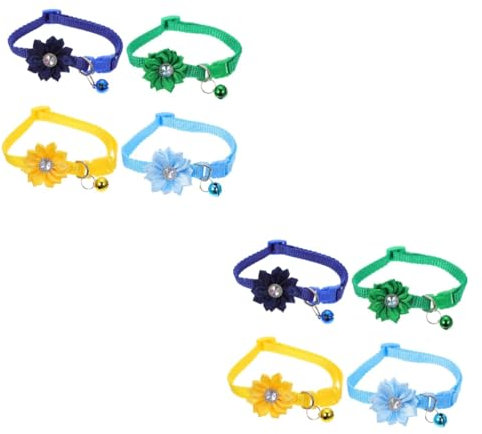 Milisten 8stücke Verstellbares Haustier- Mit Blumenmuster Und Glocke Teiliges Geeignet Für Und Hunde Bequem Und Atmungsaktiv Dekoration Für Alltag Und Feste