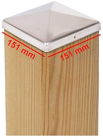 1 x PFOSTENKAPPE PYRAMIDE EDELSTAHL151 x 151 MM