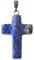 Natural Lapis Lazuli Crystal Necklace Cross Gemstone with Black Leather Cord Pendant Necklace Reiki Healing Crystal Necklace Chakra Jewelry Gift for Women Men