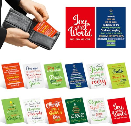 Humyoun 60 Stück Weihnachtskarten Sortiment Weihnachten Bibelvers Karten Bulk Religiöse Weihnachtskarte Christliche Karten für Frauen Männer Weihnachtsgeschenke Kirche Xmas Urlaub Dekoration