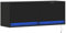 vidaXL TV Wall Cabinet with LED Lights Unit Mounted Black Engineered Wood, Floating Storage, 100x31x38cm