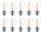 Leo's Light LED S14 2W Birnen Filamentstil Glühbirne, 200LM E27 2700K Warmweiß Klar Glas LED lampe Ersatzlampen für Lichterkette, Kronleuchter, Nachttischlampe -10 Stück