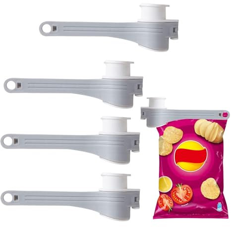 Snack Bag Clips, Bag Closure Clips Pour Spouts, 4X Snacks Bag Clamps Cool Gadget, Food Packages Clamp Organizer, Hangable Sealing Bar, Easy To Use, Portable for Home Kitchen