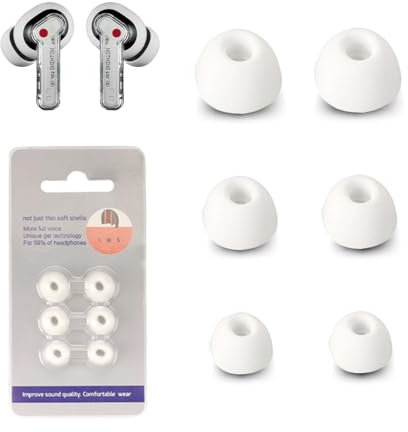 Replacement Earbuds for Nothing Ear (a) Wireless Earbuds,NOUKAJU Silicone Earbuds,S/M/L 3 Size,Earbuds Tips for Nothing Ear (a),3 Pairs(White)