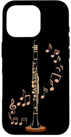 Hülle für iPhone 16 Pro Klarinette Klassische Musik Noten Klassik Klarinettistin