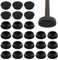 UFURMATE Lot de 24 patins ronds en silicone anti-rayures pour pieds de chaise de jardin en fer forgé pour protéger les sols (32 mm, noir)