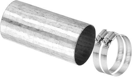 PATIKIL 50mm/2 Duct Connector, Galvanized Steel Duct Coupling Vent Coupler Dryer Pipe Coupling Hose Extension Connector with Duct Clamps for HVAC Exhaust Fan Vent Systems, 4 Long