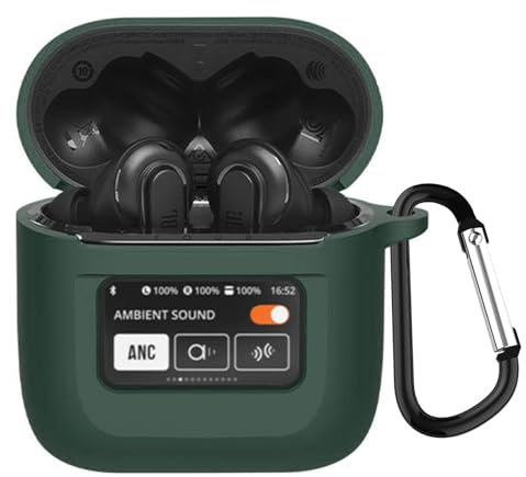 KANOYO Silikon Hülle für JBL Tour PRO 2 Hülle Kopfhörer Case und Schutzhülle Kompatibel Tour PRO 2 Silikon Cover,Stoßfeste Schutzhülle,Kratzfest - Tiefgrün