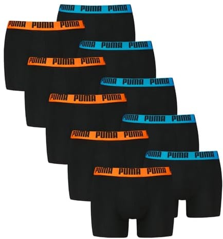 PUMA Herren Boxer Boxershorts Shorts Unterhosen Comfort Stretch 10er Pack, Wäschegröße:M, Artikel:-009 Black pop