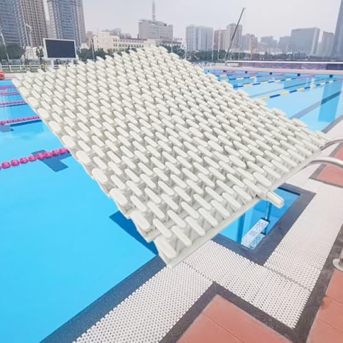 Grille de Débordement de Piscine Grilles de Canal en Plastique PP Caillebotis Grille Bonde Piscine À Épissure Blanche pour Passerelles Balcon Douche(3pcs,30 * 100cm)