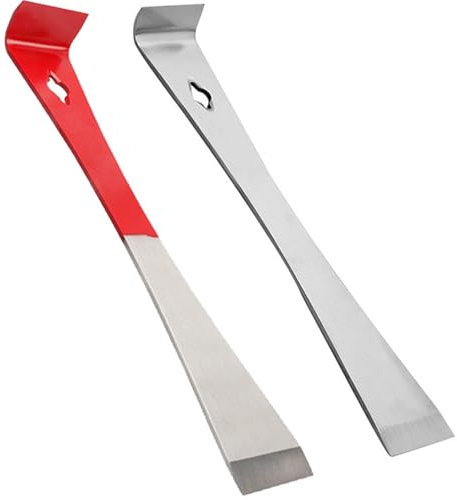 2 Pcs Pry Bar, 10.23 in and 9.25in Crowbar Set, Steel Crow Bar, Comes with Nail Puller, Can Be Used for Hive Tool, Mini Pry Bar for Home Remolding & Woodworking