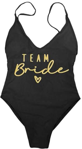 riou Costume Intero Donna Bride Team Bride Bikini Costume Interi Sposa Addio al Nubilato Costumi da Bagno Intero Curvy Contenitivo Costumi da Bagno Brasiliana Bikini Donna Intero Modellante