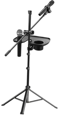 Mikrofonstativ Getränkehalter - Audio Notenblattablage Aufsatz - Rutschfeste Klemmvorrichtung Für Mikrofonstativ-Ablage – Studio, Aufnahme, Livestream & Auftritte