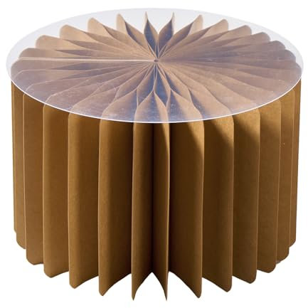 Faltbare Papiersäule - Dekosäule - Vielseitig Einsetzbar als Beistelltisch, Sockel oder Blumenhocker -Platzsparend & Leicht - Ideal für Wohnzimmer, Flur & Events (natur, Ø30 H 20 cm)