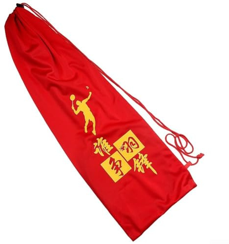 Tasche für Badmintonschläger aus weichem Samtmaterial mit Kordelzug, passend für bis zu 3 Schläger zur sicheren Aufbewahrung (rot)