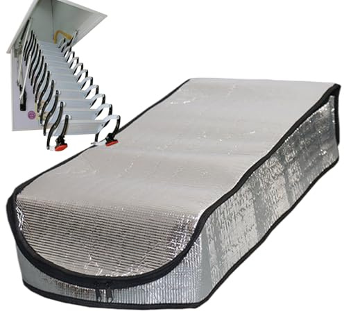 Bohany Dämmabdeckung für Dachbodentreppe | feuerhemmender Lukendeckel für Dachbodentreppen im Winter | Wärmeschutz 63 x 137 x 28 cm für Treppeneingang und Zugang zum Dach des Hauses bzw